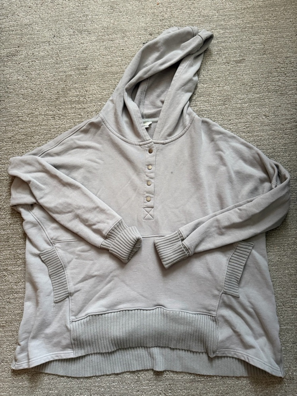 Light Blue Hooded Pullover Sweatshirt